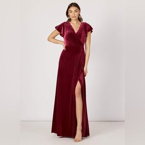 Azazie Bellamy Velvet Bridesmaids Dress